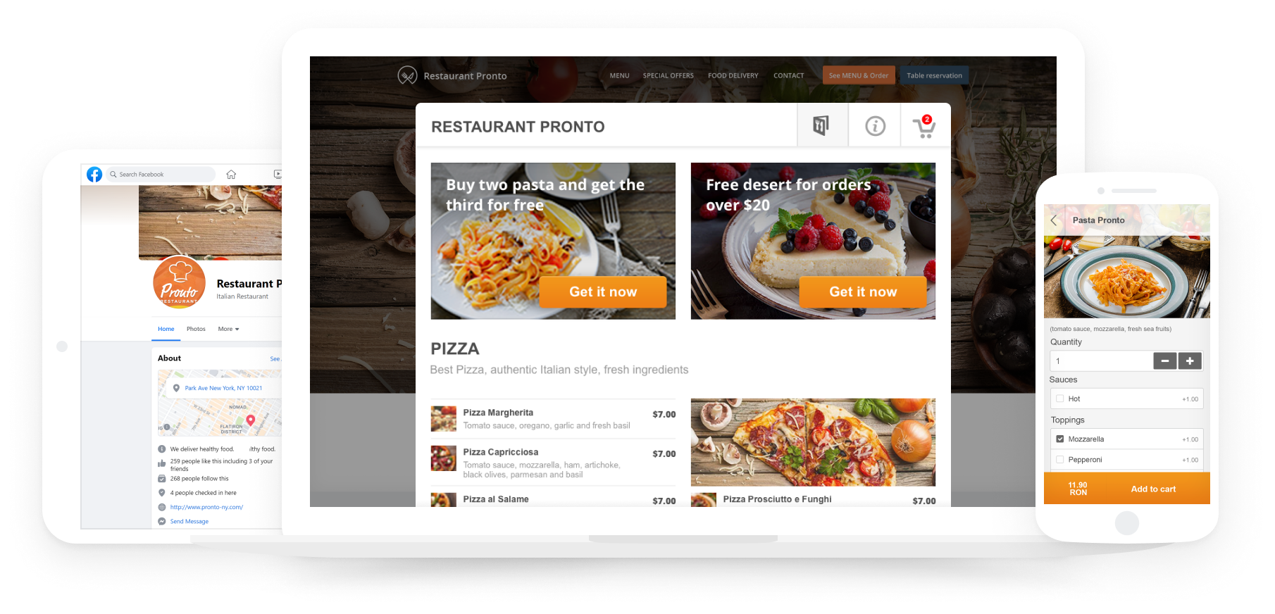 Dashboard y Menú de Midelivery Food